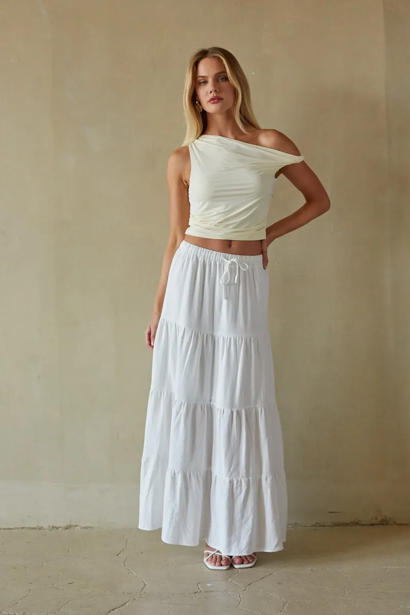 Fern Linen Tiered Maxi Skirt sold by American Threads product image thumbnail 4