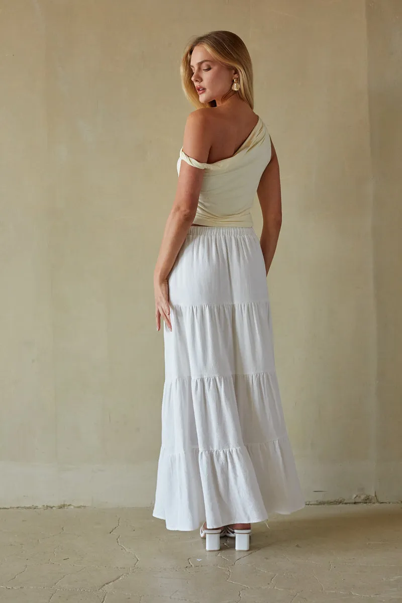 Fern Linen Tiered Maxi Skirt sold by American Threads product image thumbnail 2