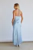 Lucinda Halter V-Neck Open Back Satin Midi Dress sold by American Threads