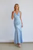 Lucinda Halter V-Neck Open Back Satin Midi Dress sold by American Threads