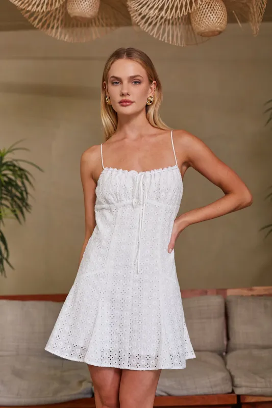 Cambrie Eyelet Mini Dress sold by American Threads