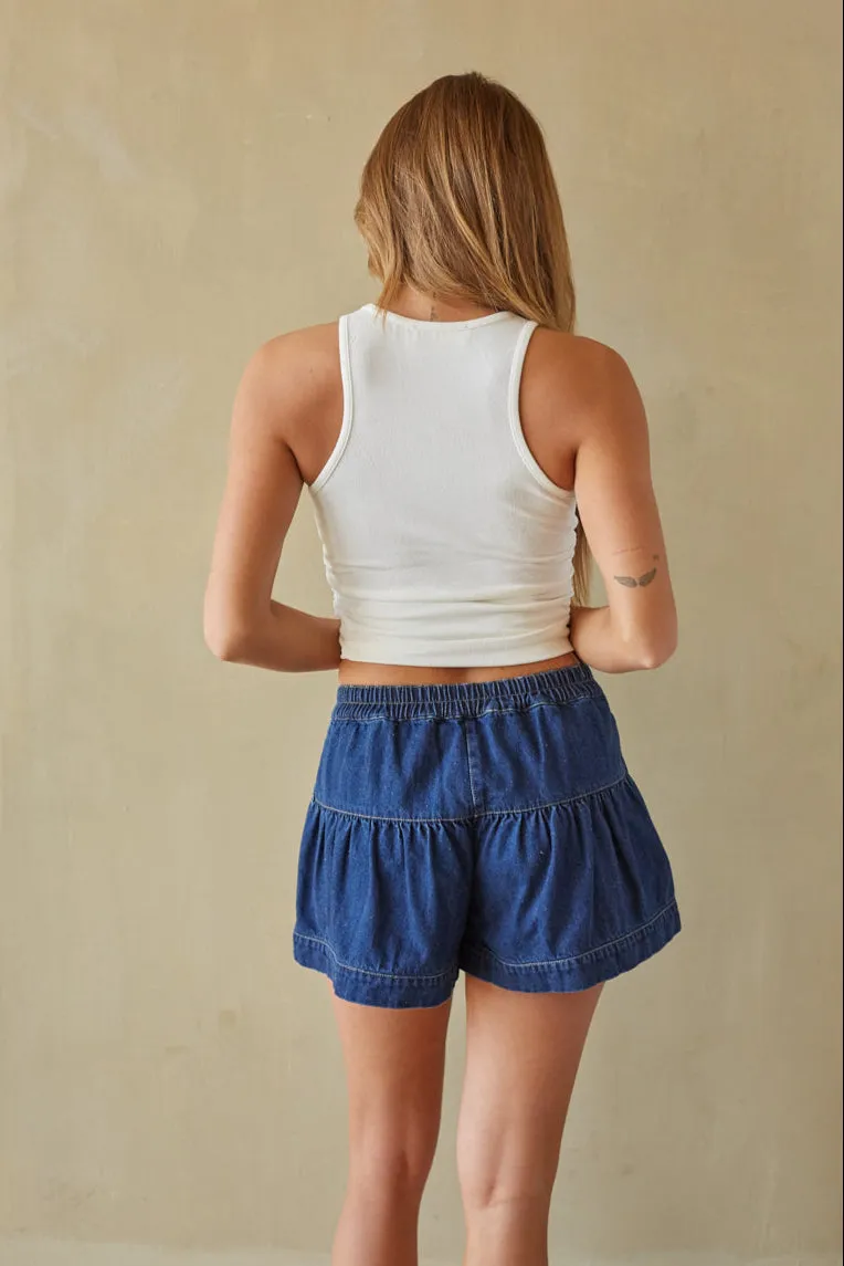 Priya Button Up Denim Shorts sold by American Threads product image thumbnail 2