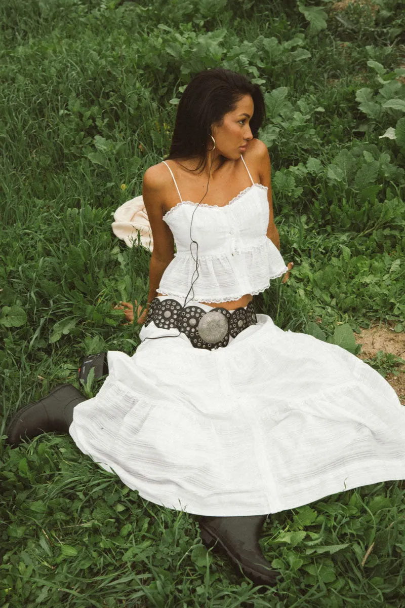 Miley Button Up Peplum Top sold by American Threads