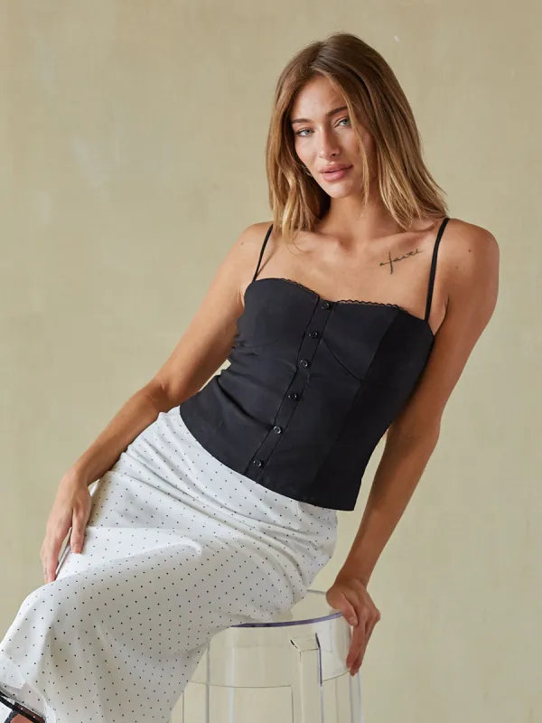 Estelle Button Up Bustier Top sold by American Threads