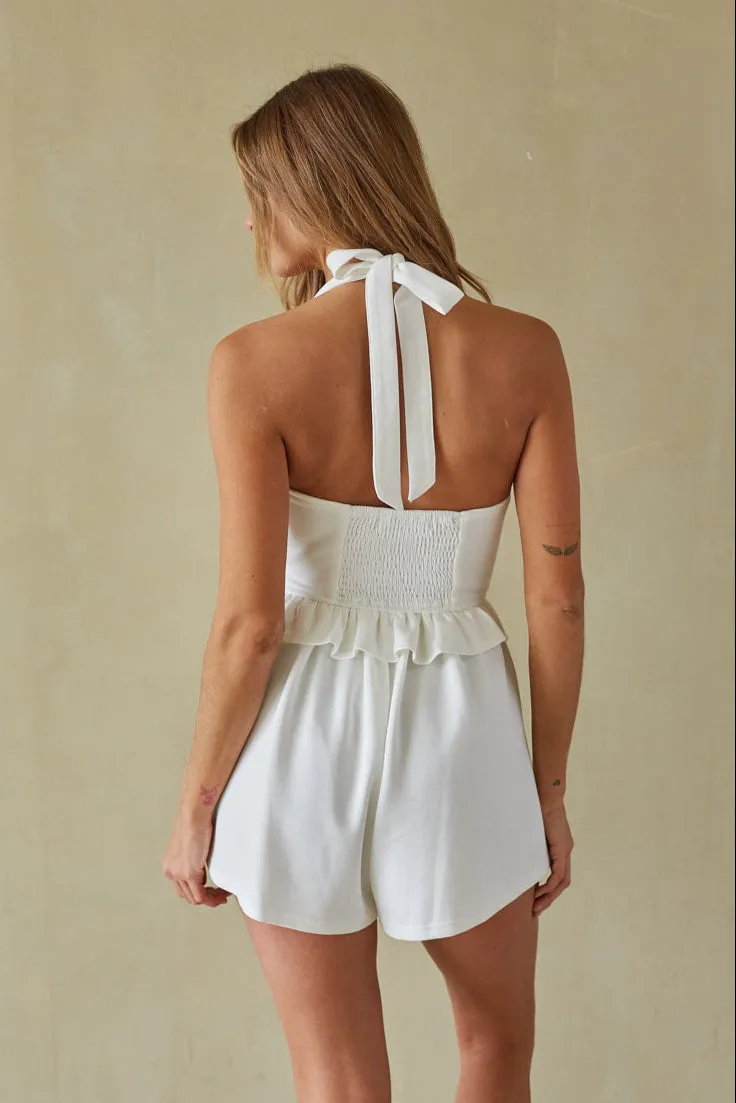 Trisha Halter Ruffle Romper sold by American Threads product image thumbnail 3