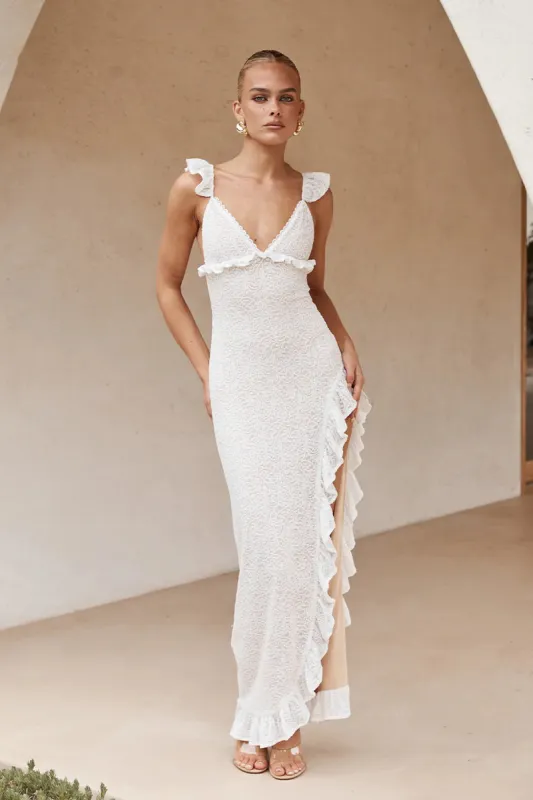 Orlean Ruffle Maxi Dress sold by American Threads