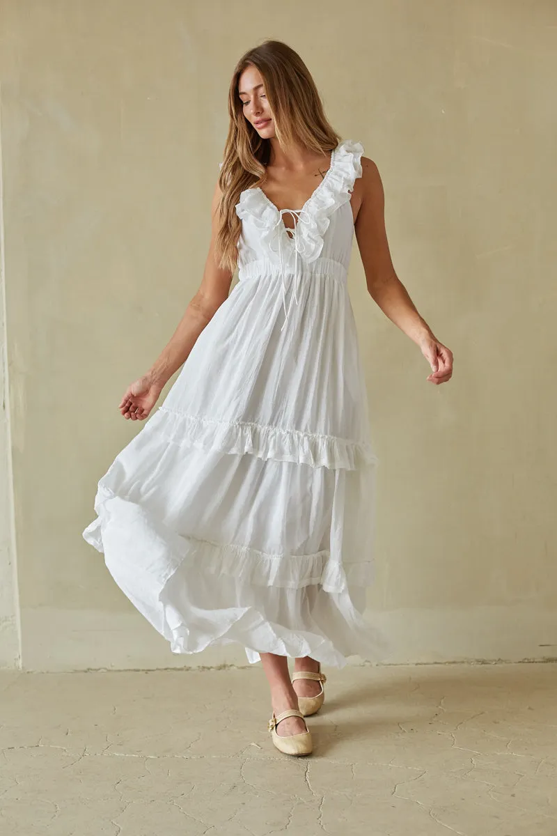 Diana Ruffle Tiered Maxi Dress sold by American Threads