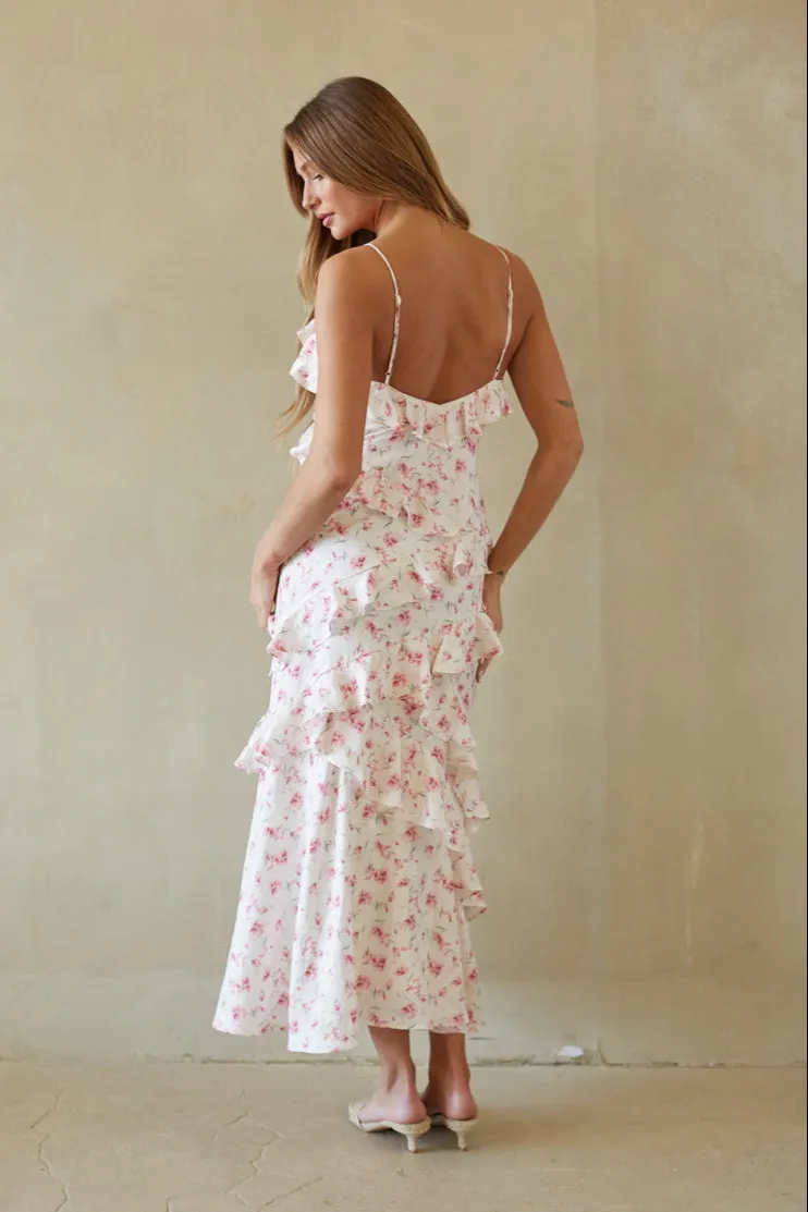 Poppy Floral Ruffle Maxi Dress sold by American Threads product image thumbnail 3