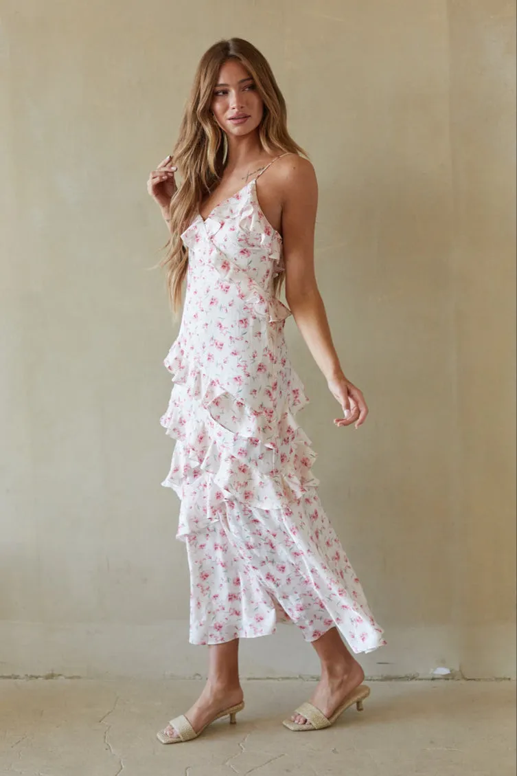 Poppy Floral Ruffle Maxi Dress sold by American Threads product image thumbnail 2