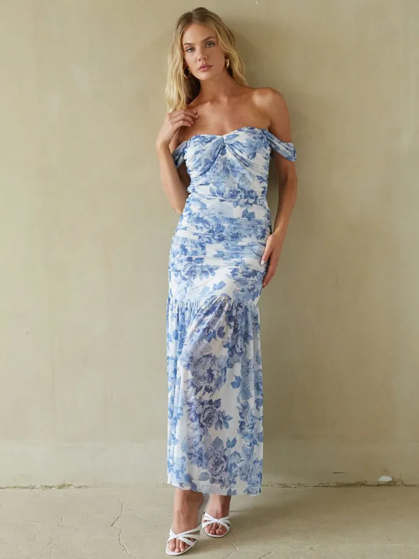 Tahlia Ruched Maxi Dress sold by American Threads