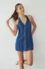 Graylee Halter Denim Mini Dress sold by American Threads