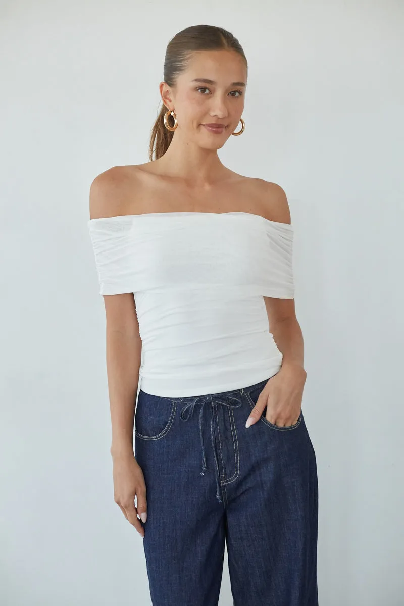 Vada Off the Shoulder Mesh Top sold by American Threads product image thumbnail 5