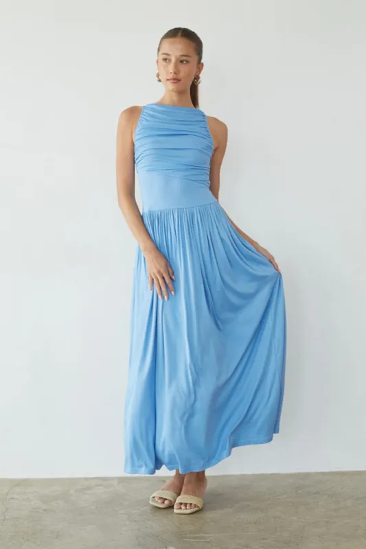 Breana Ruched Maxi Dress sold by American Threads
