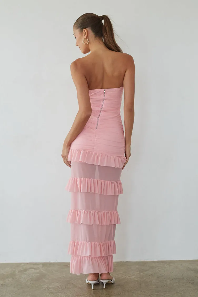Joss Mesh Ruffle Maxi Dress sold by American Threads product image thumbnail 3