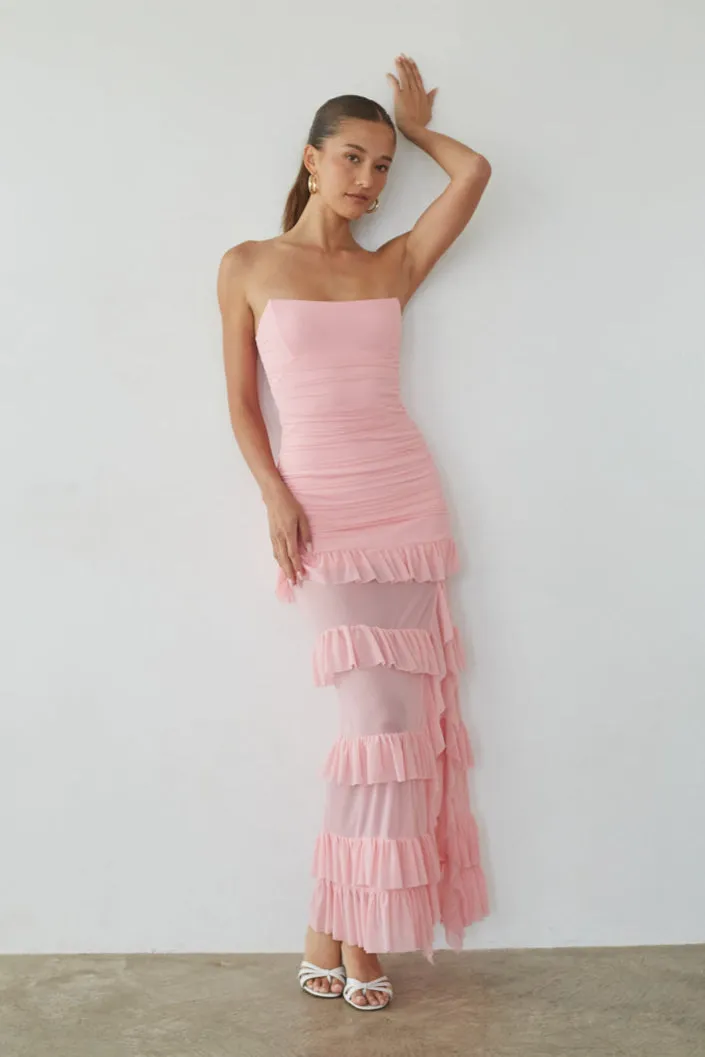 Joss Mesh Ruffle Maxi Dress sold by American Threads product image thumbnail 5