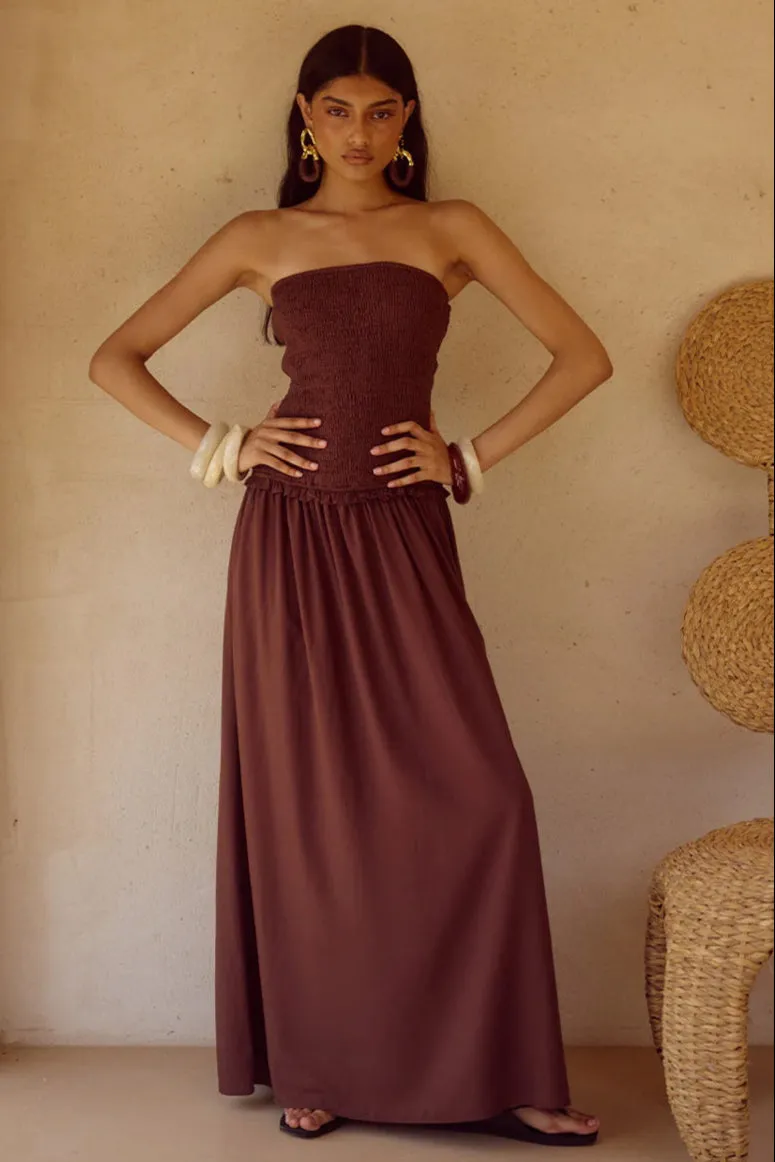 Fleur Shirred Maxi Dress sold by American Threads product image thumbnail 5