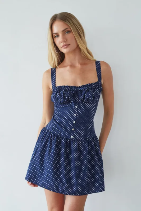Kailan Polka Dot Mini Dress sold by American Threads