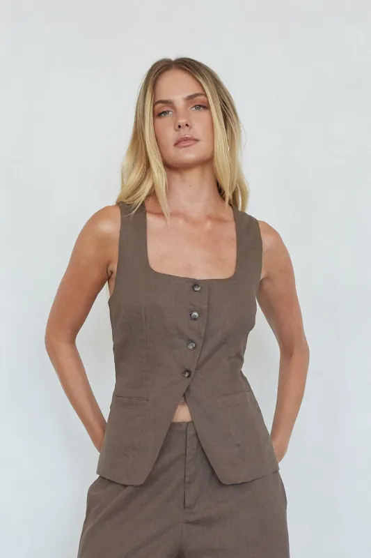 Rina Button Up Vest sold by American Threads