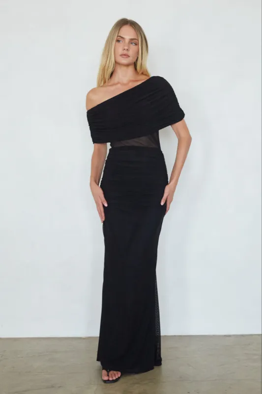 Anora Off the Shoulder Maxi Dress sold by American Threads