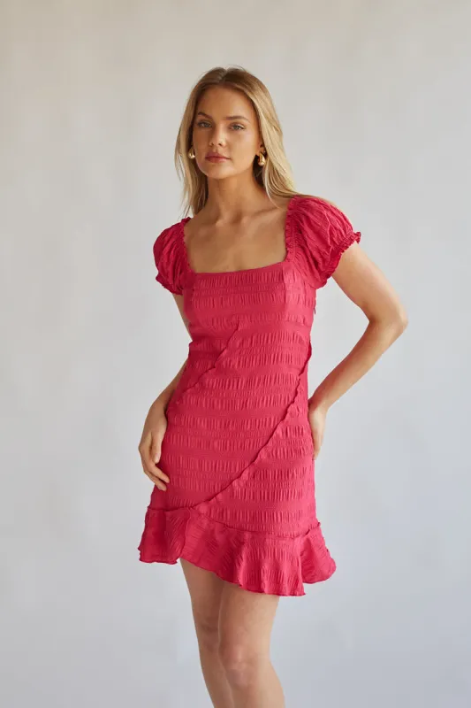 Jenna Puff Sleeve Mini Dress sold by American Threads