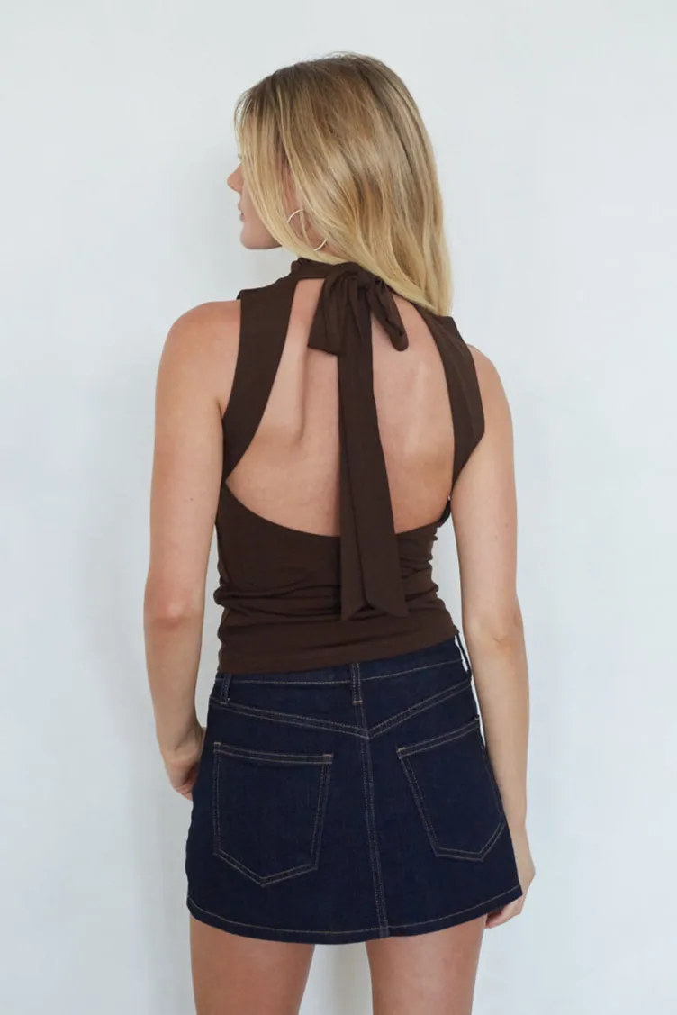 Lorde High Neck Tie Back Top sold by American Threads product image thumbnail 2