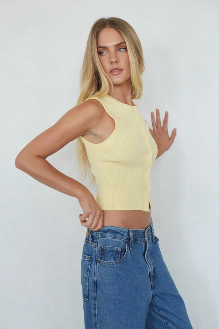Lark Ribbed Button Up Tank Top sold by American Threads product image thumbnail 4