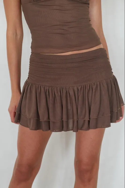 Alexi Mesh Mini Ruffle Skort sold by American Threads