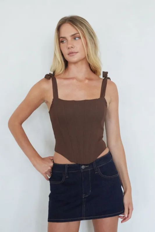 Serenity Bow Strap Corset Top sold by American Threads