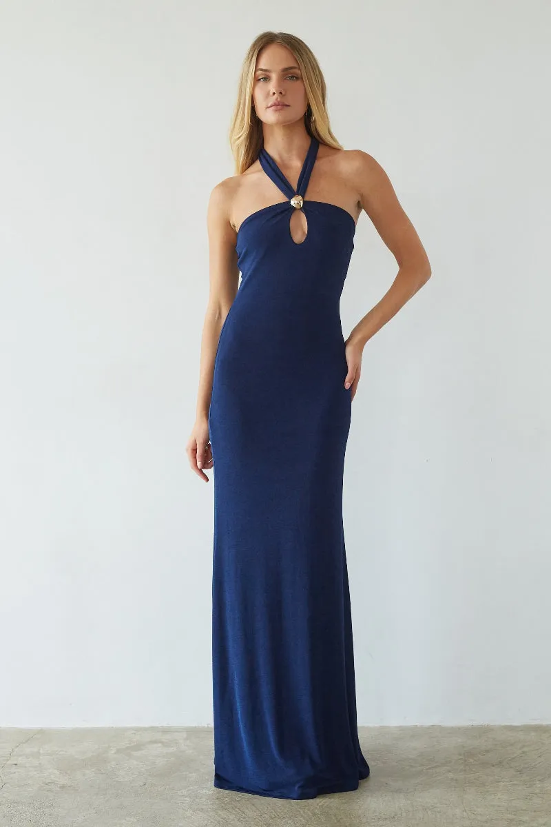 Ragen Keyhole Halter Maxi Dress sold by American Threads