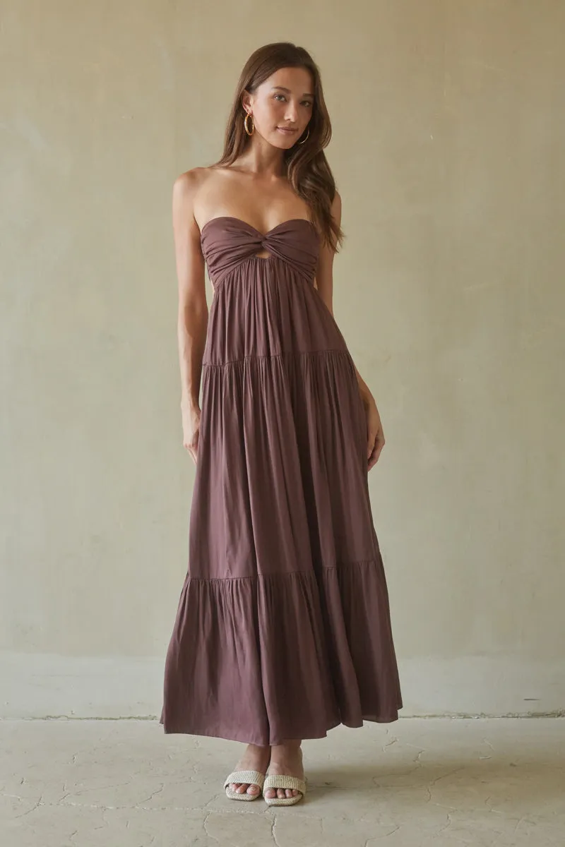 Lilith Twist Front Maxi Dress sold by American Threads
