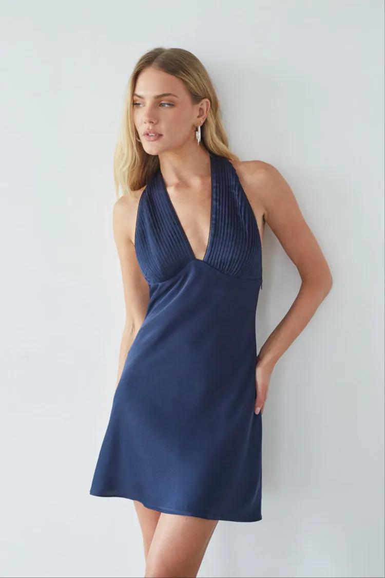 Libby Pleated Halter Mini Dress sold by American Threads product image thumbnail 4