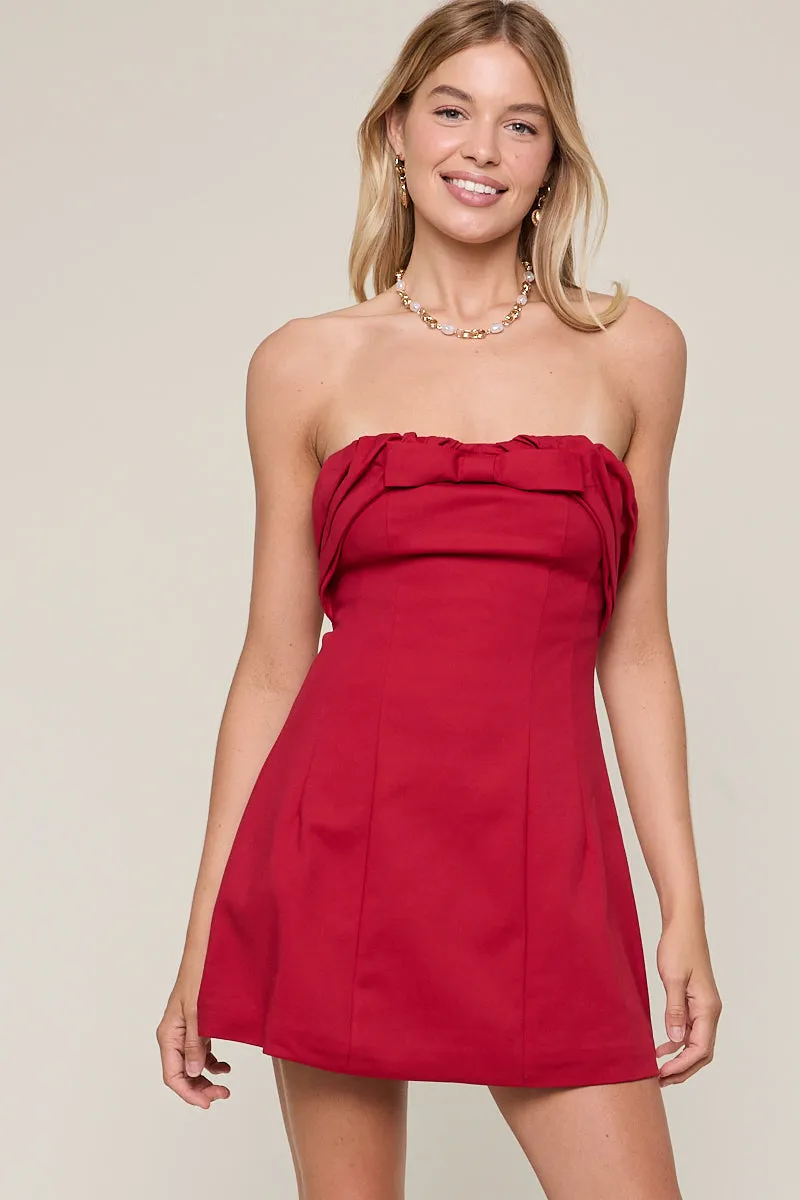 Sarah Bow and Pleat Mini Dress sold by American Threads