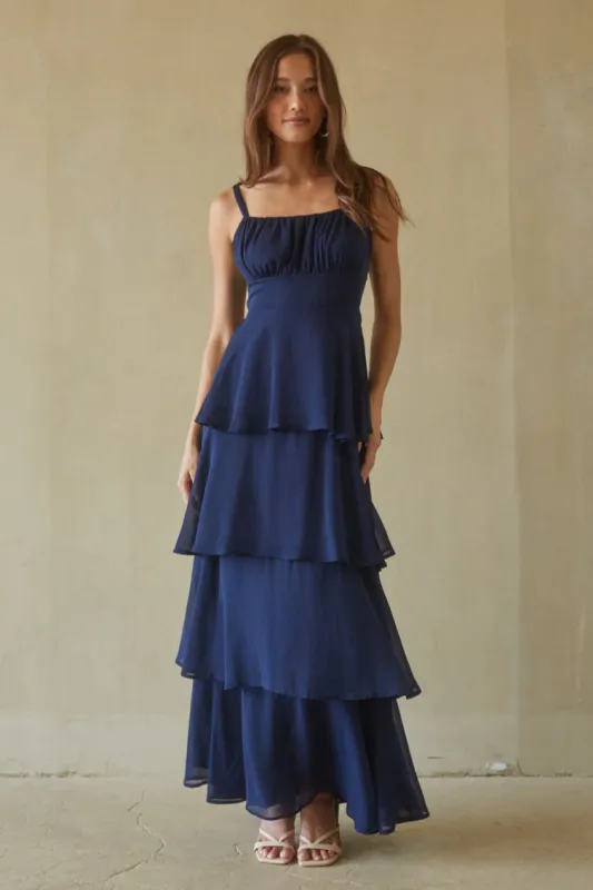 Clarke Ruffled Maxi Dress sold by American Threads