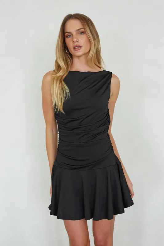 Liza Cowl Back Mini Dress sold by American Threads