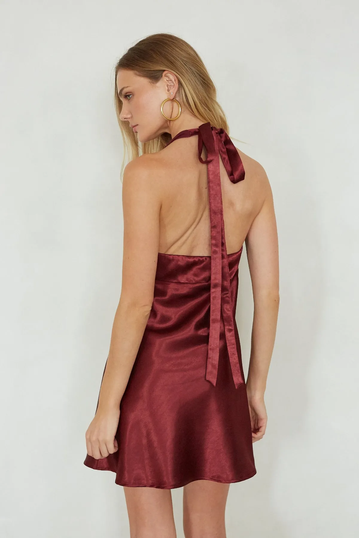 Monet Halter Satin Mini Dress sold by American Threads product image thumbnail 2