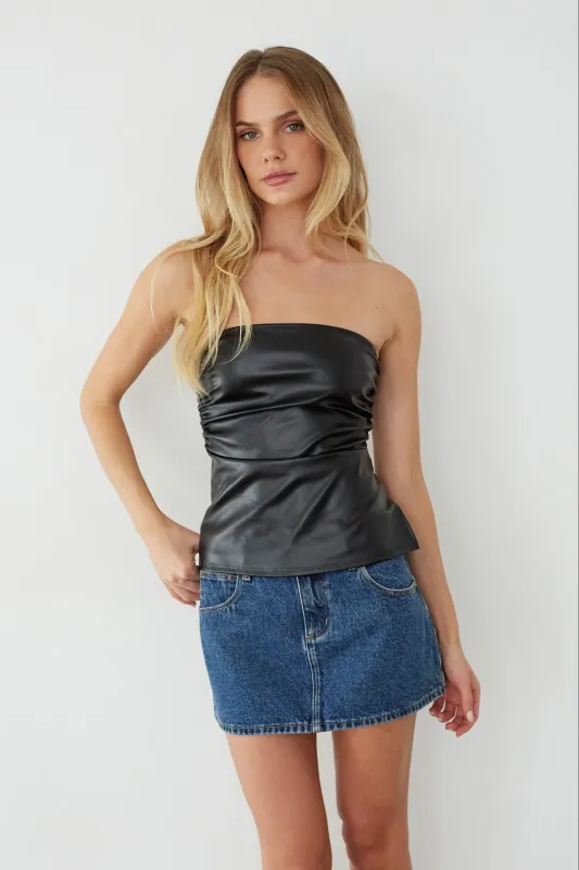 Indah Faux Leather Tube Top sold by American Threads