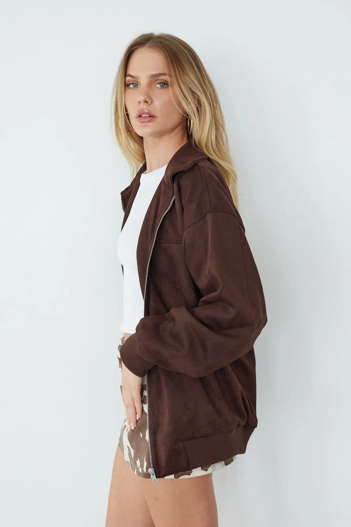 Cassie Suede Bomber Jacket sold by American Threads product image thumbnail 2