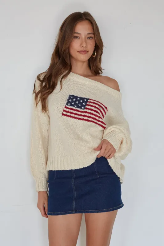 Brandi Off the Shoulder Sweater sold by American Threads