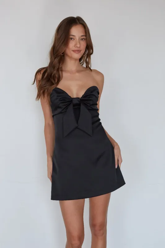 Jillian Strapless Bow Mini Dress sold by American Threads