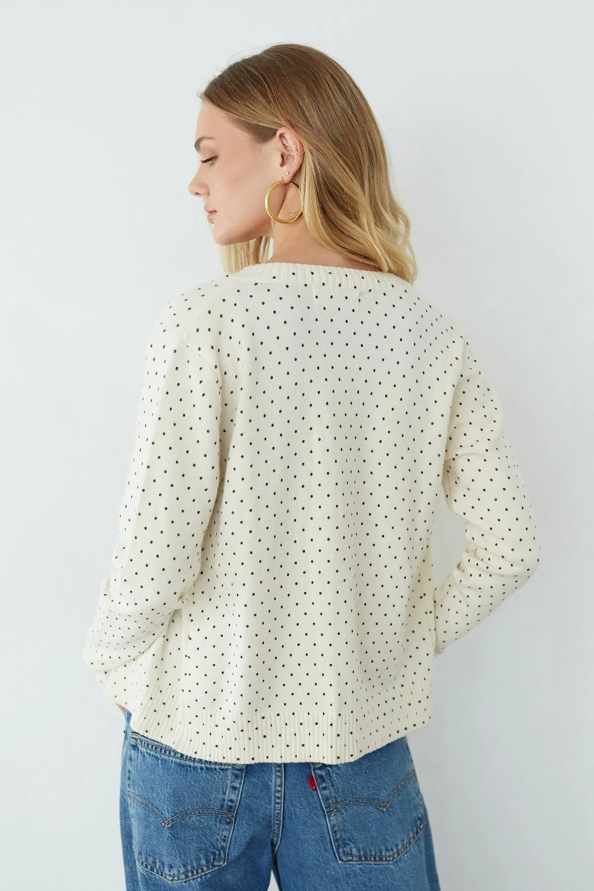 Romy Polka Dot Cardigan Sweater sold by American Threads product image thumbnail 3