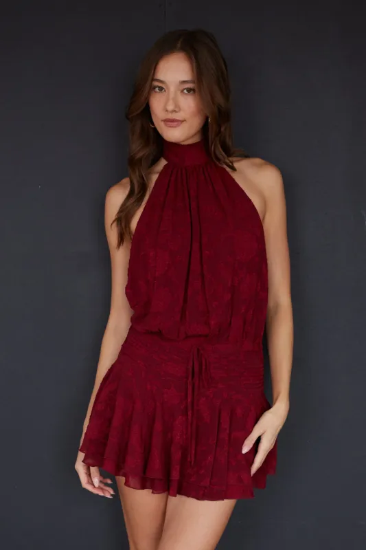 Yaz Textured Mini Dress Romper sold by American Threads