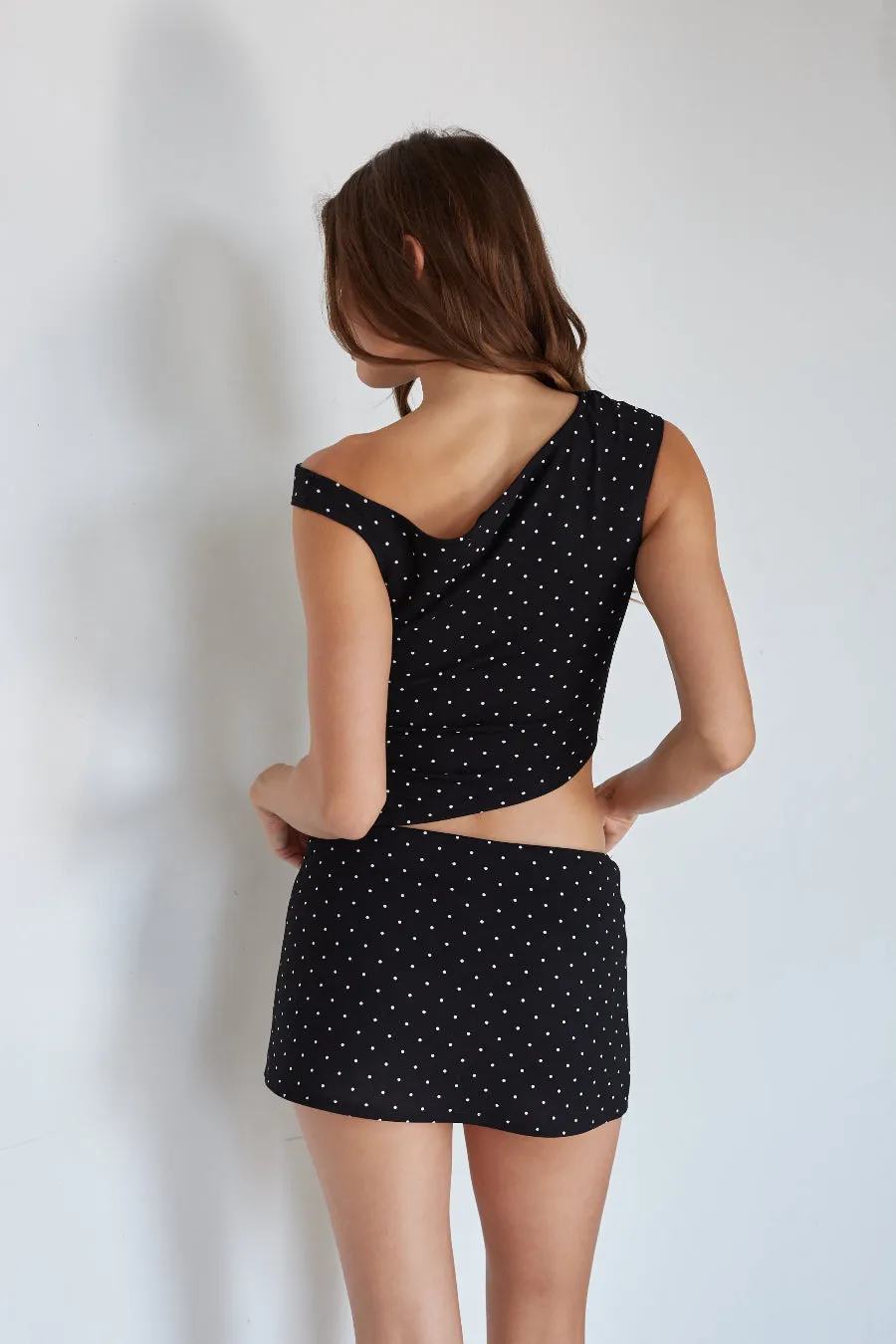 Leena Polka Dot Micro Mini Skort sold by American Threads product image thumbnail 3