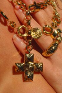 LUV AJ Molten Cross Pendant Necklace sold by American Threads