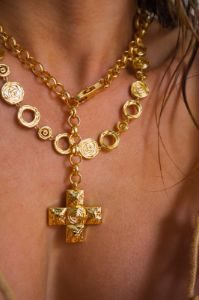 LUV AJ Molten Cross Pendant Necklace sold by American Threads