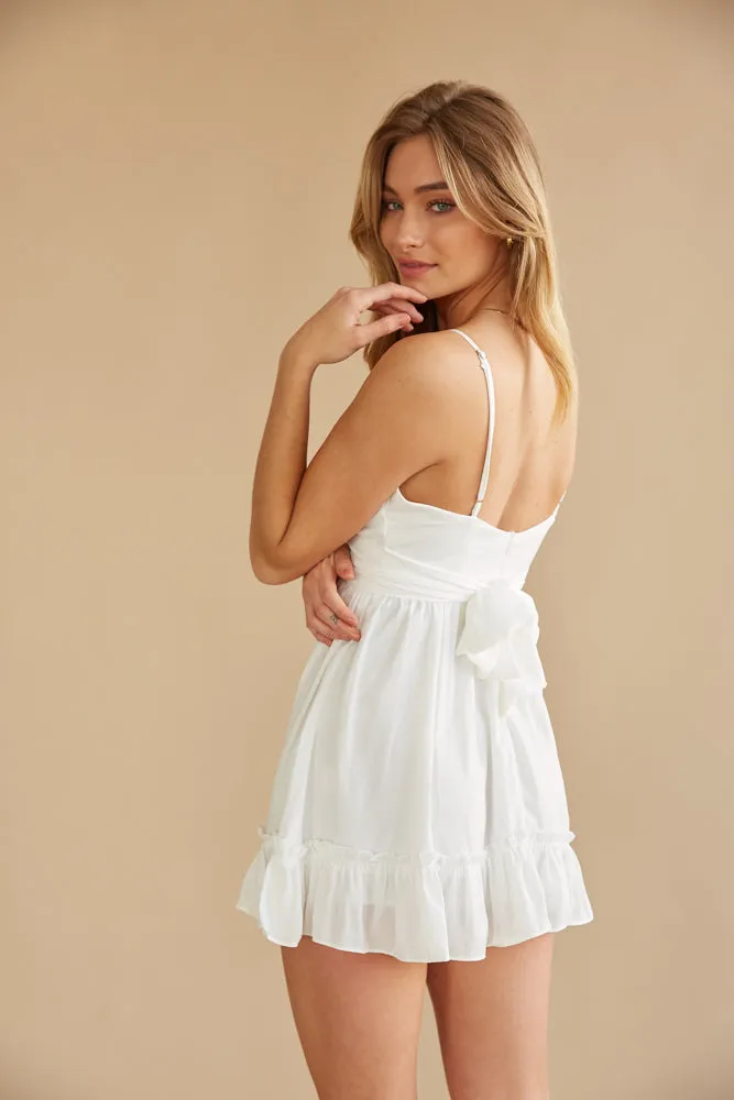 Emiliana Ruffle Mini Dress in White sold by American Threads product image thumbnail 2