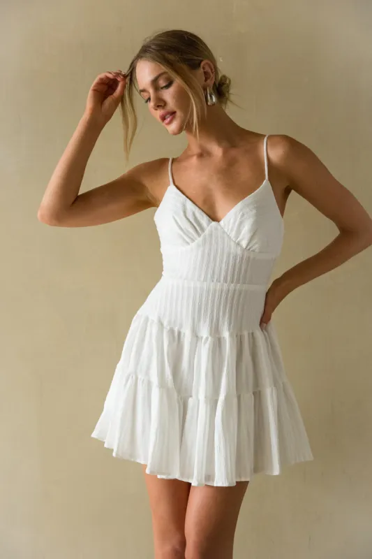 Martina Ribbed Tie Back Mini Dress sold by American Threads