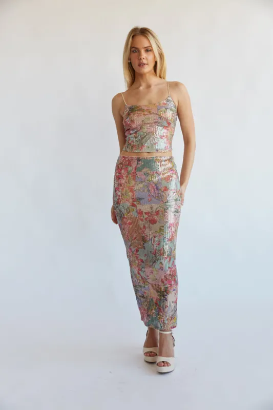 Lana Sequin Maxi Skirt Set sold by American Threads