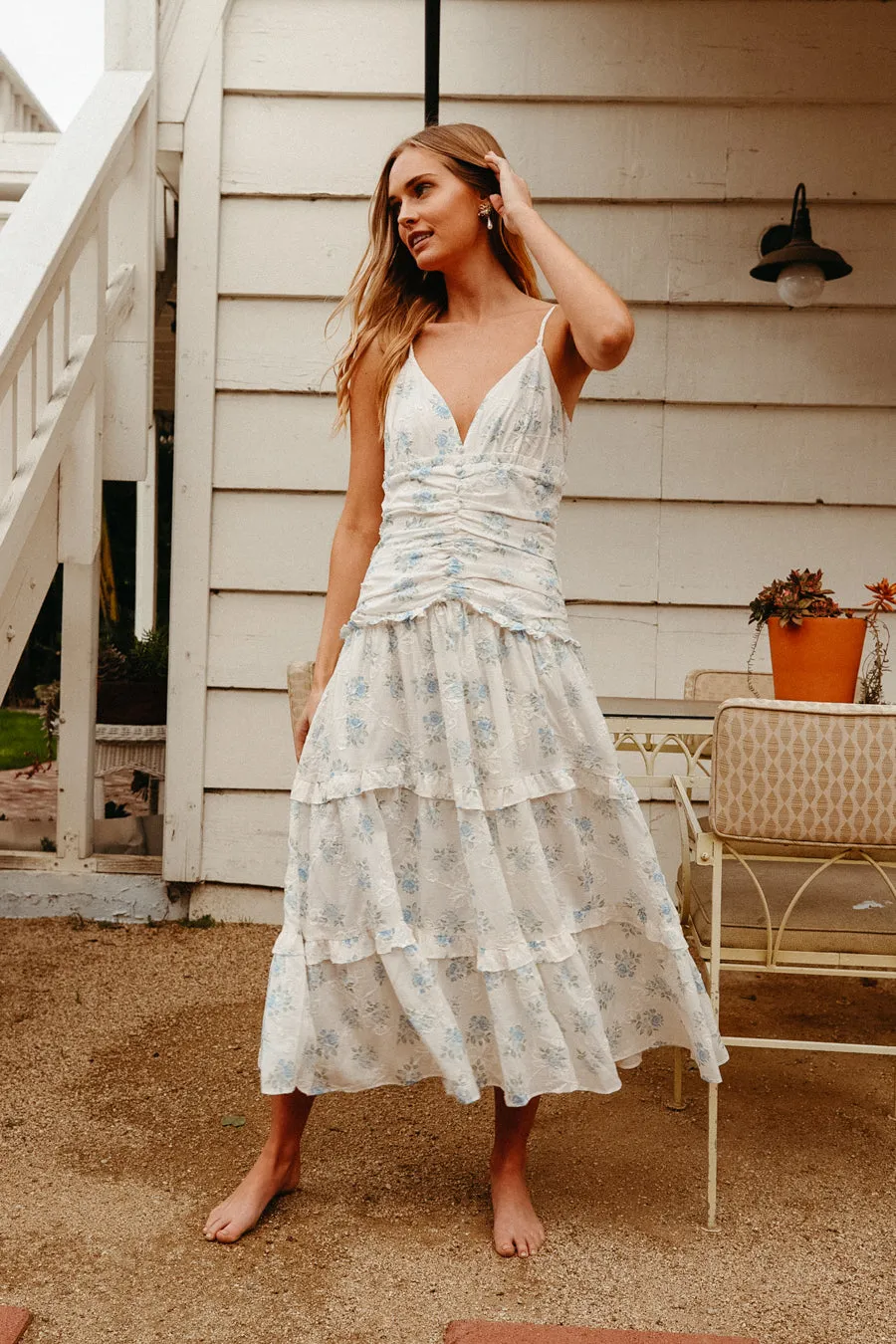 Arabella Floral Tiered Midi Sundress sold by American Threads product image thumbnail 3