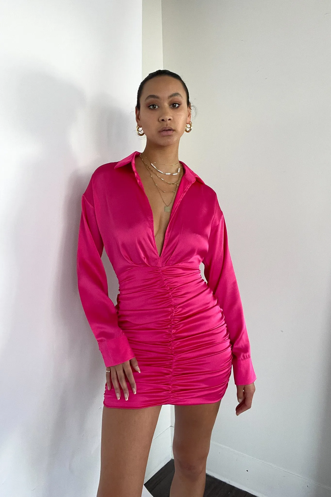 Monica Satin Mini Dress sold by American Threads product image thumbnail 3
