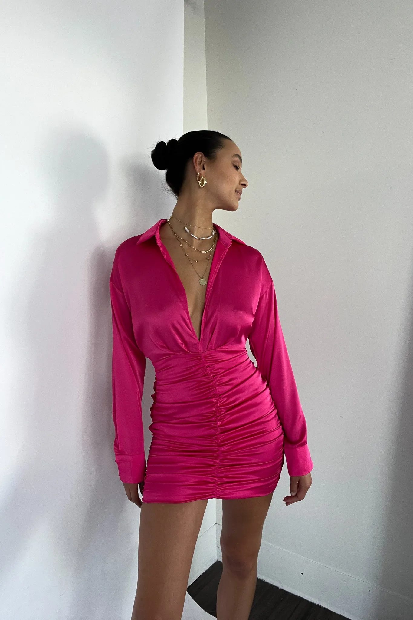 Monica Satin Mini Dress sold by American Threads product image thumbnail 4